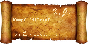 Kempf József névjegykártya